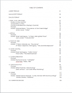 fictive craft 2nd Ed. TOC